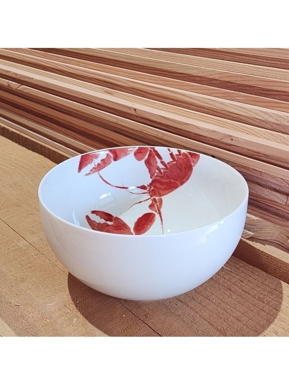 Lobster Studio Nova HTF Y0723 Red fine china large vegetable serving bowl dish